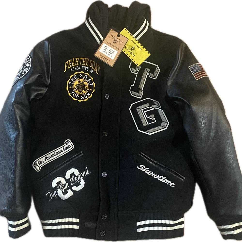 NWT Black “Fear The Goat” XS Varsity Jacket